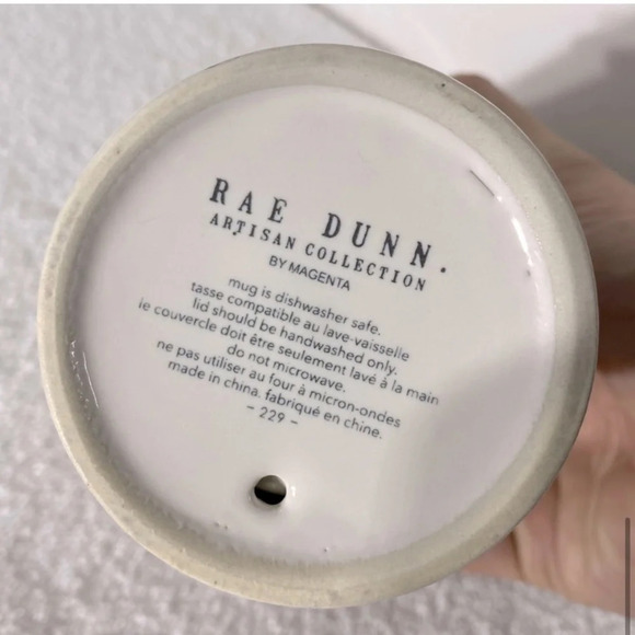 Rae Dunn “AWAY” Mug by  Magenta Tall Ceramic Coffee Travel Mug Tumbler W/ Lid - Picture 10 of 12